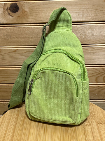 Corduroy Sling Bag #10 - Muted Lime