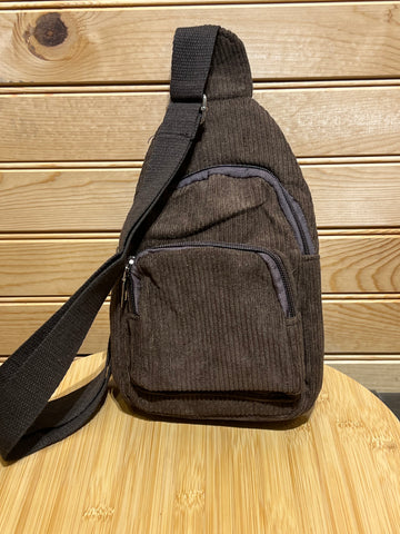 Corduroy Sling Bag #9 Brown