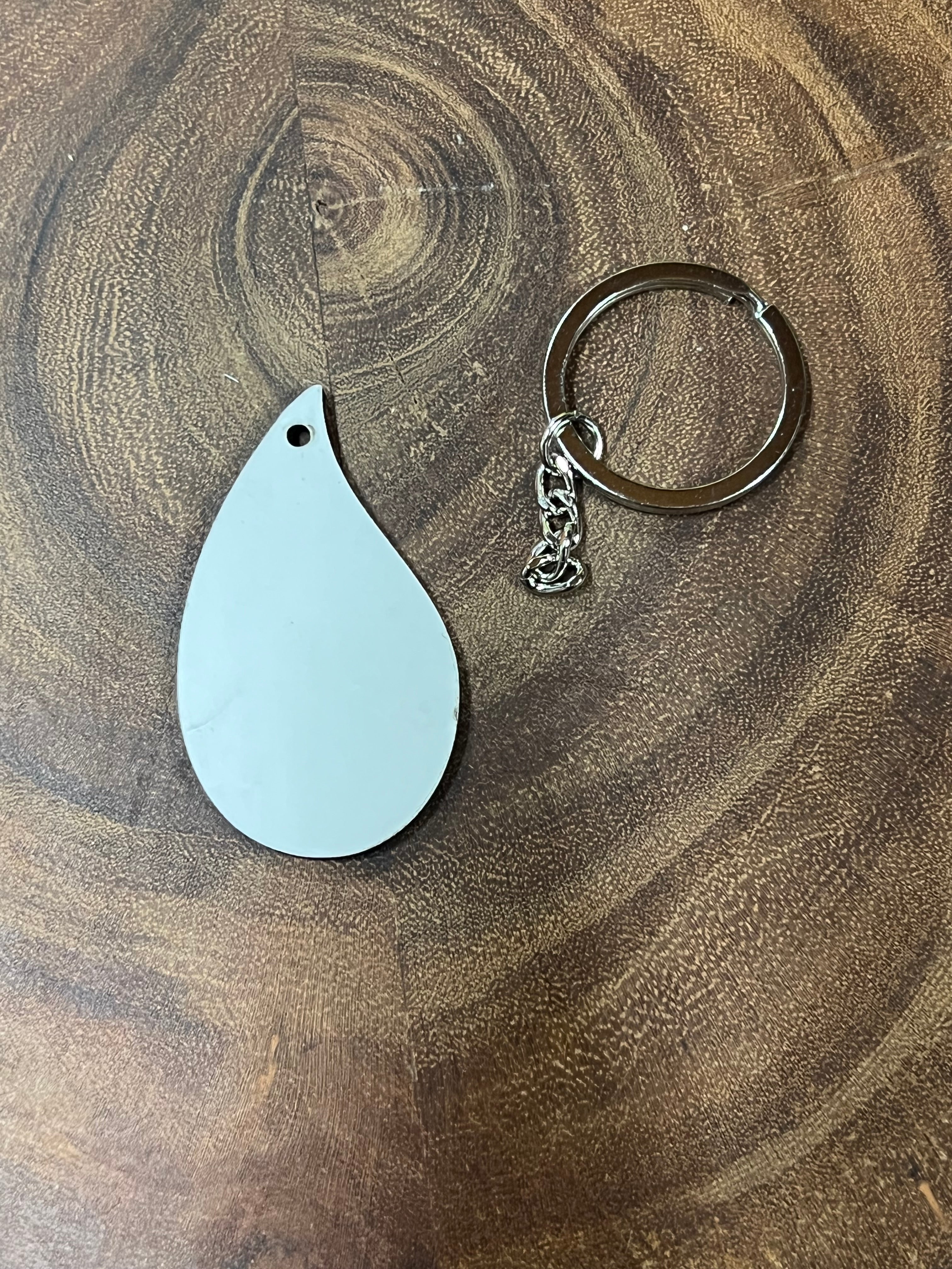 Tear Drop MDF Sublimation Keyring