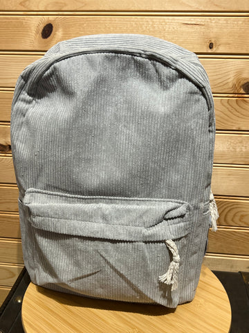 Corduroy Backpack - Grey