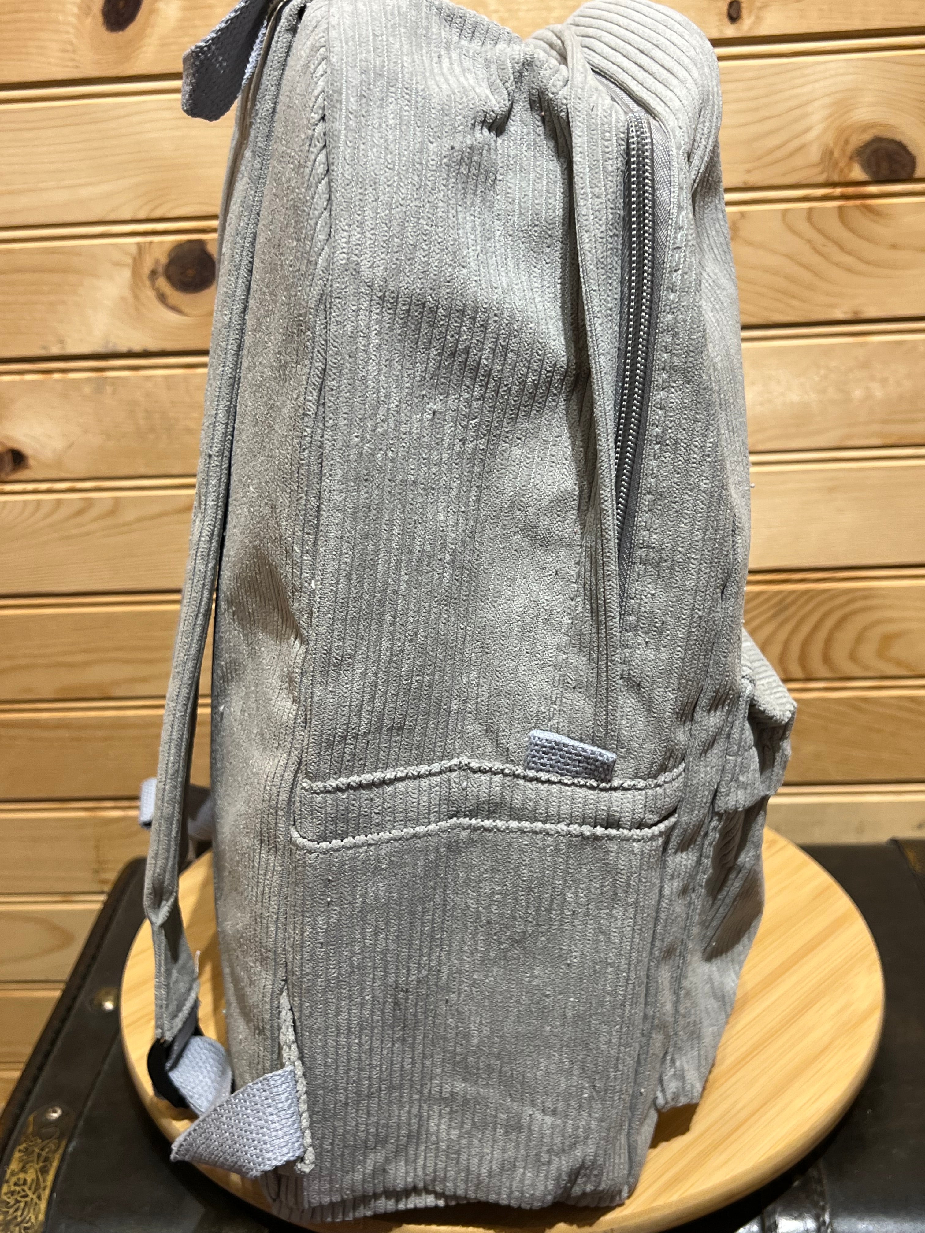 Corduroy Backpack - Grey