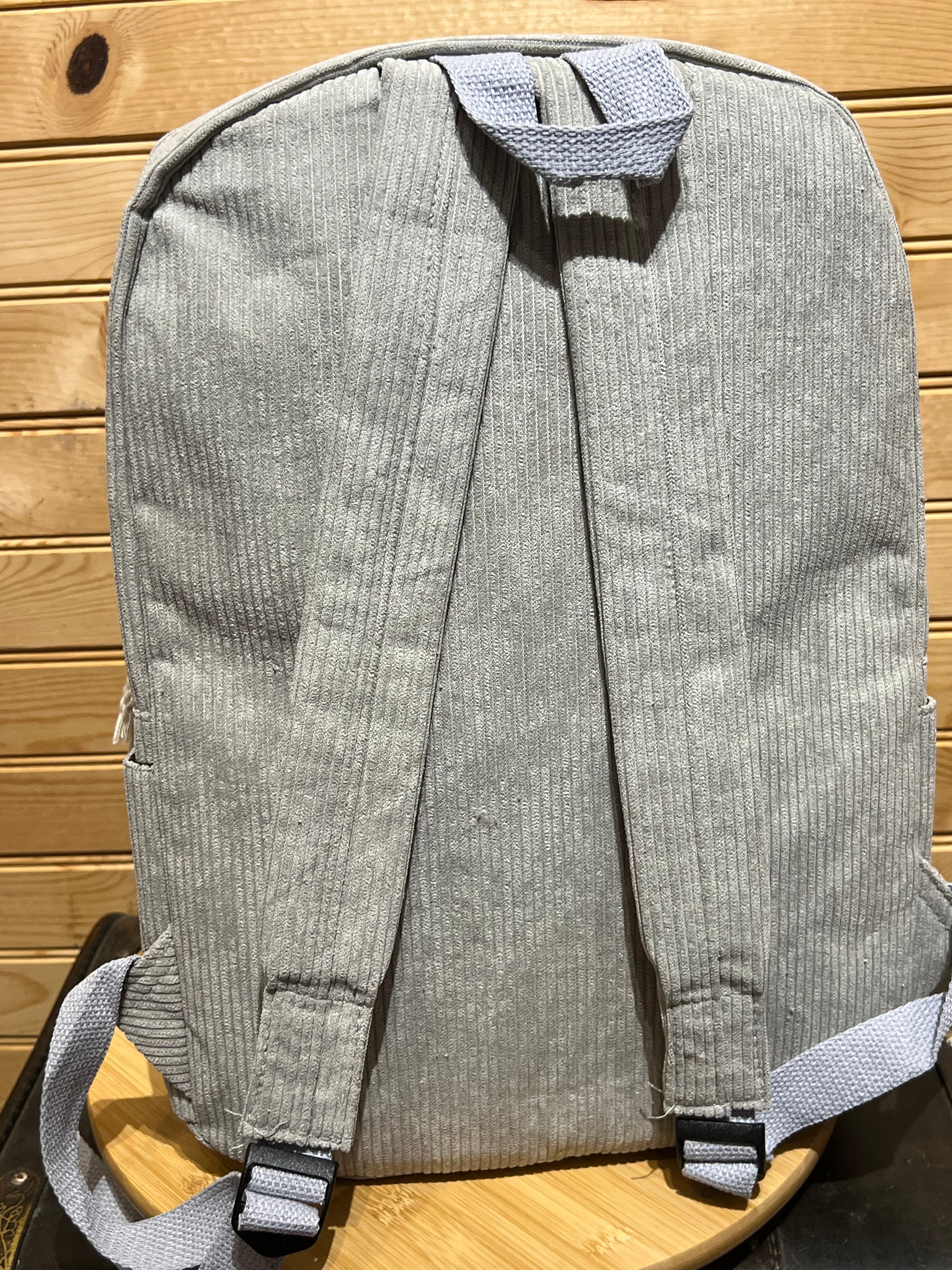 Corduroy Backpack - Grey