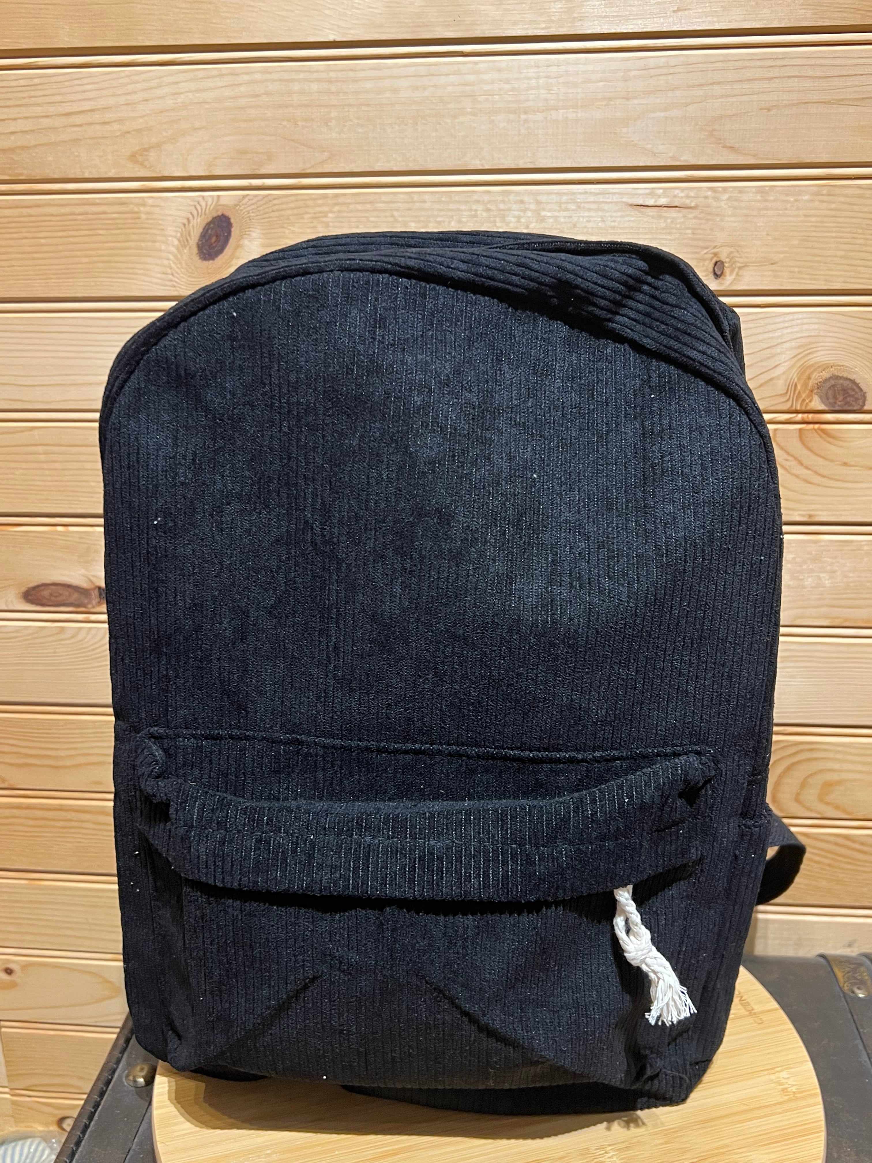 Corduroy Backpack - Black