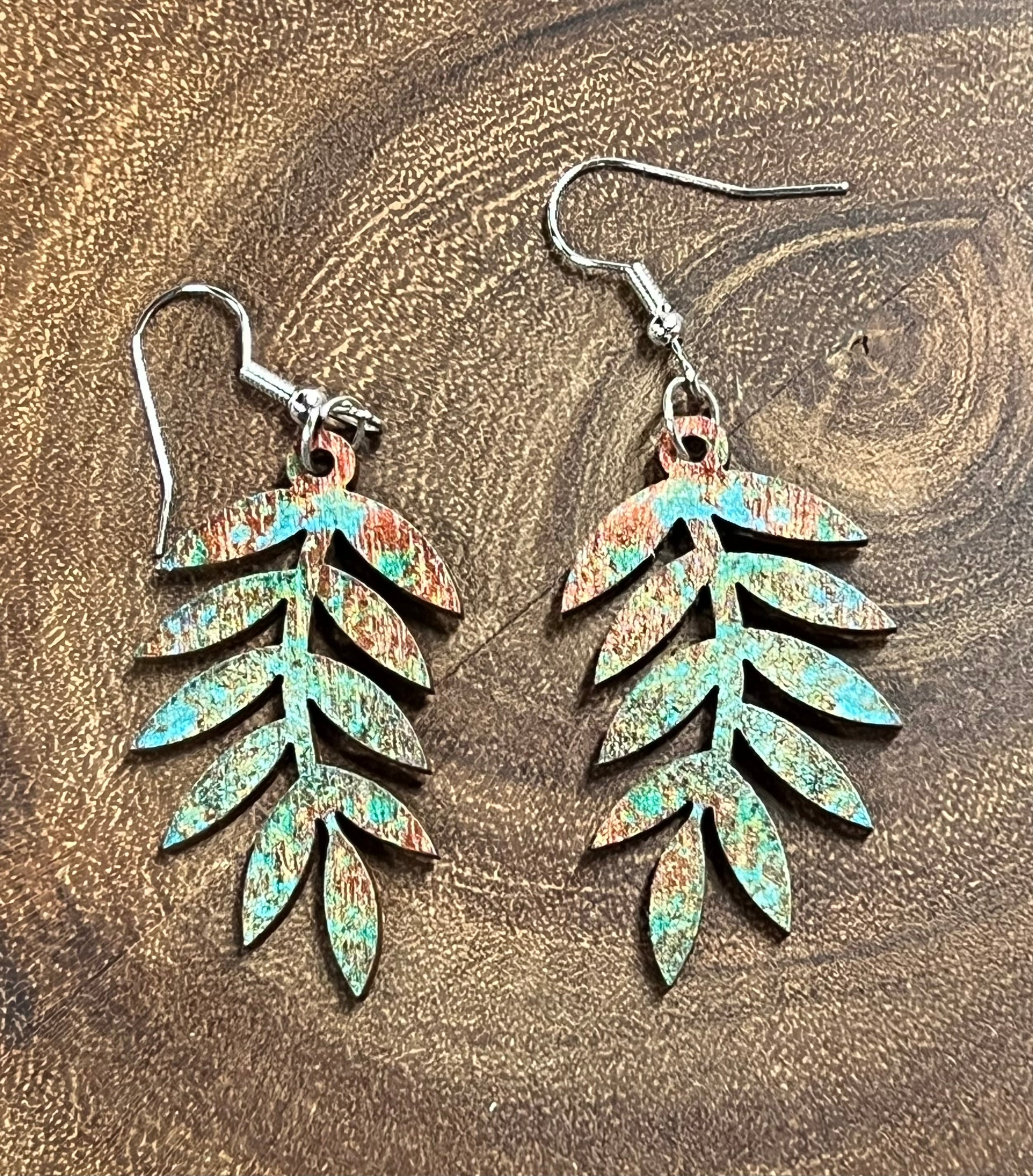 Wood Earring - Leaf - #3