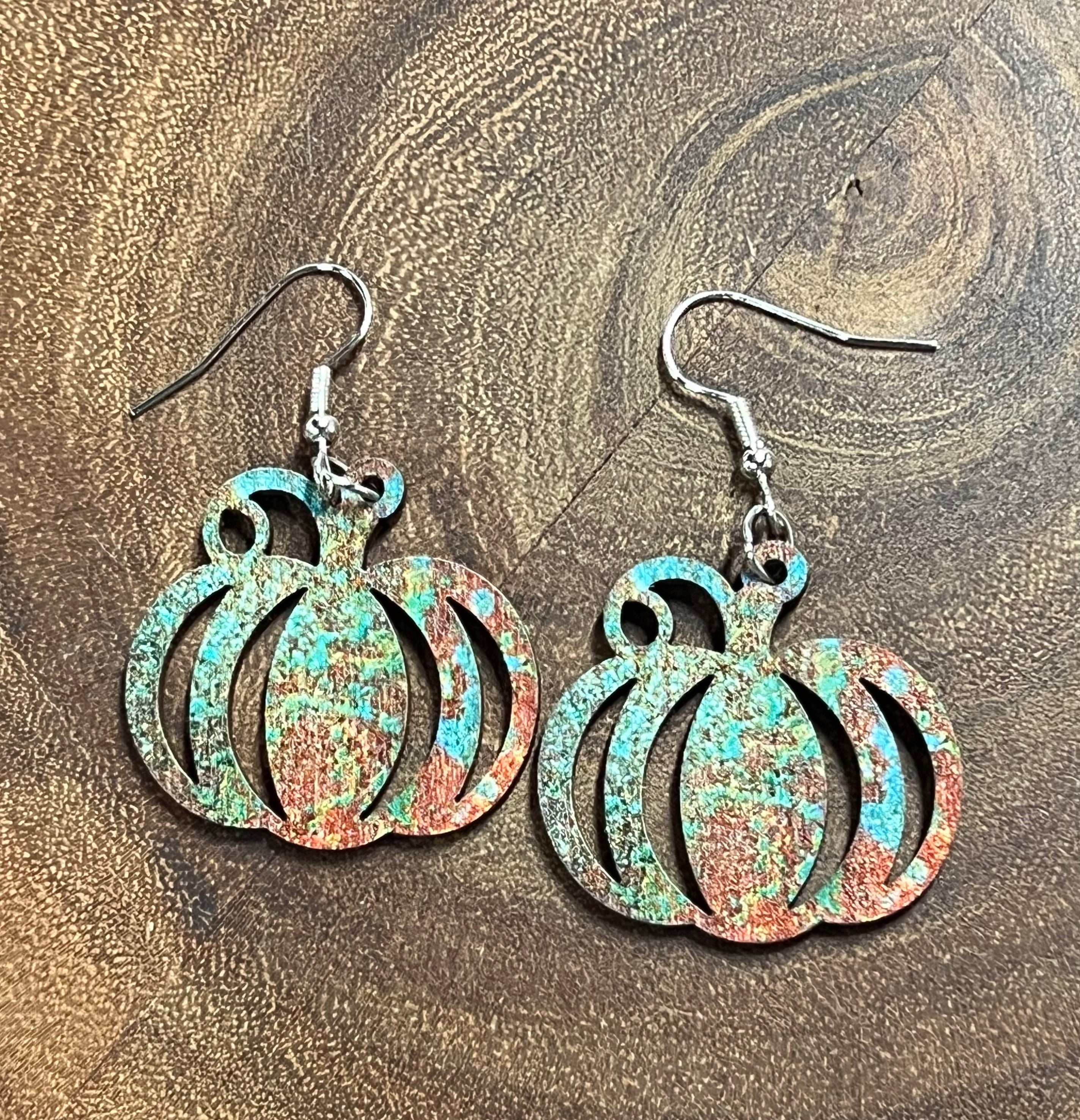 Wood Earring - Pumpkin