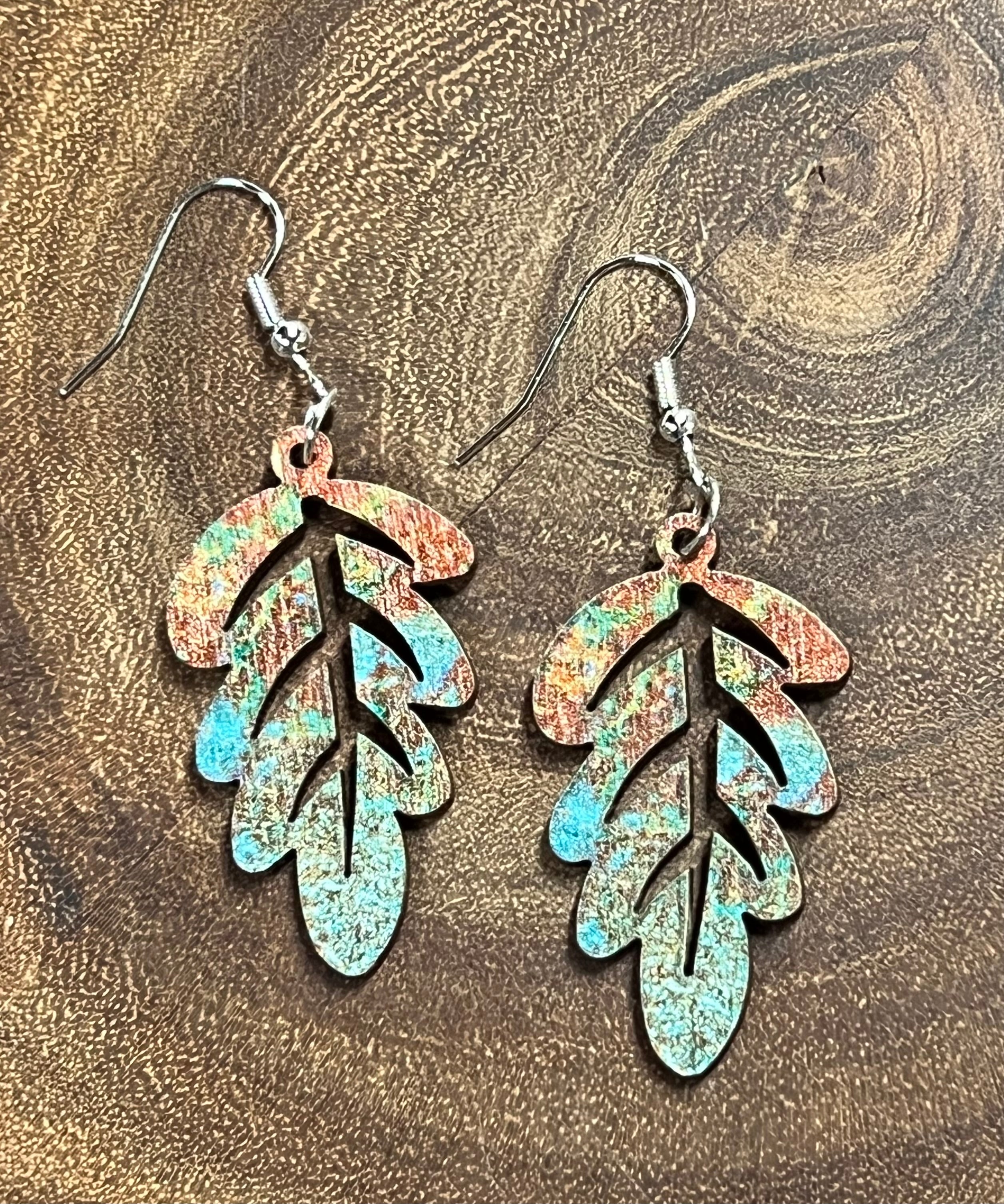 Wood Earring - Leaf - #2