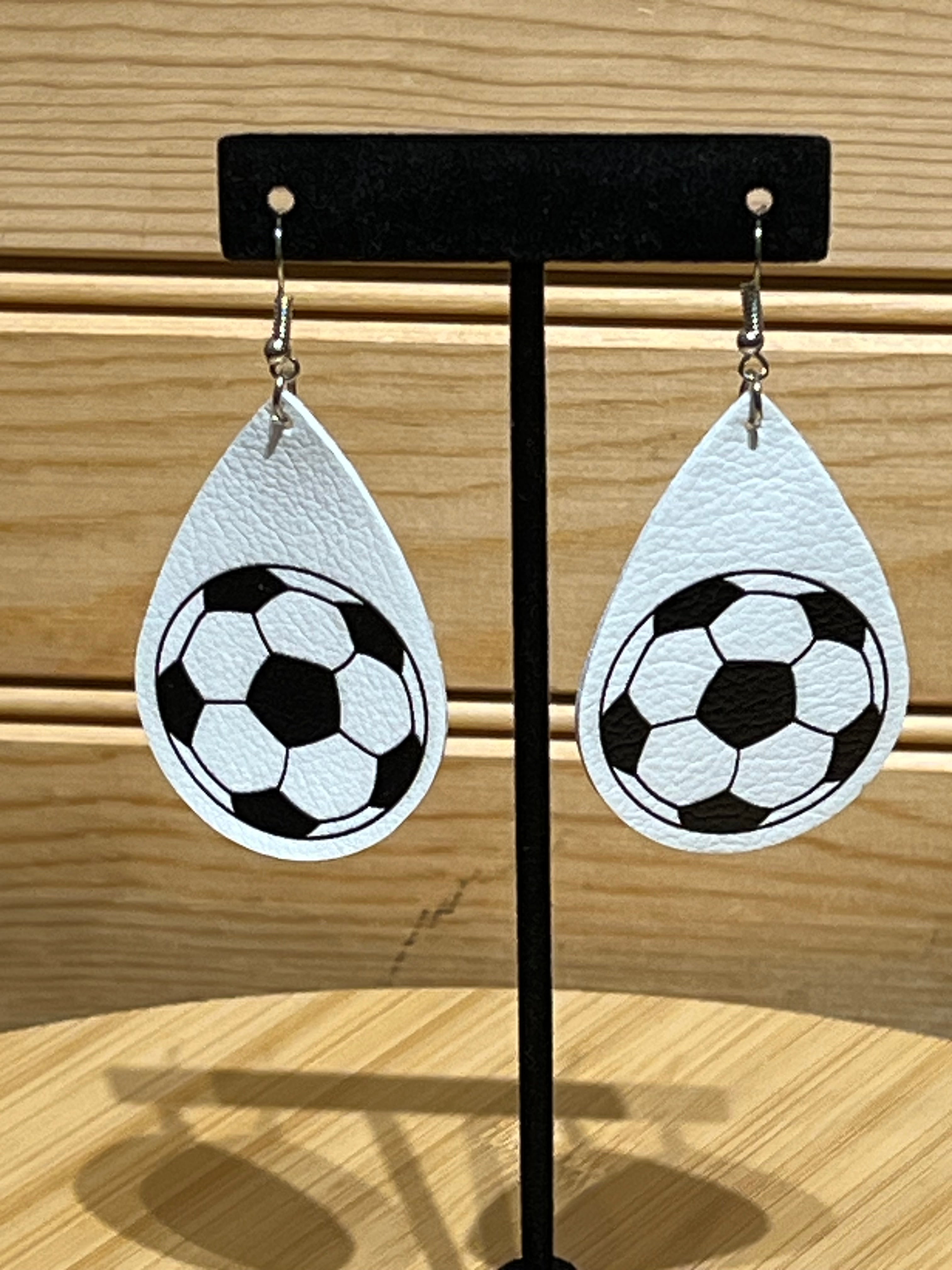 Leather Earring - Soccer