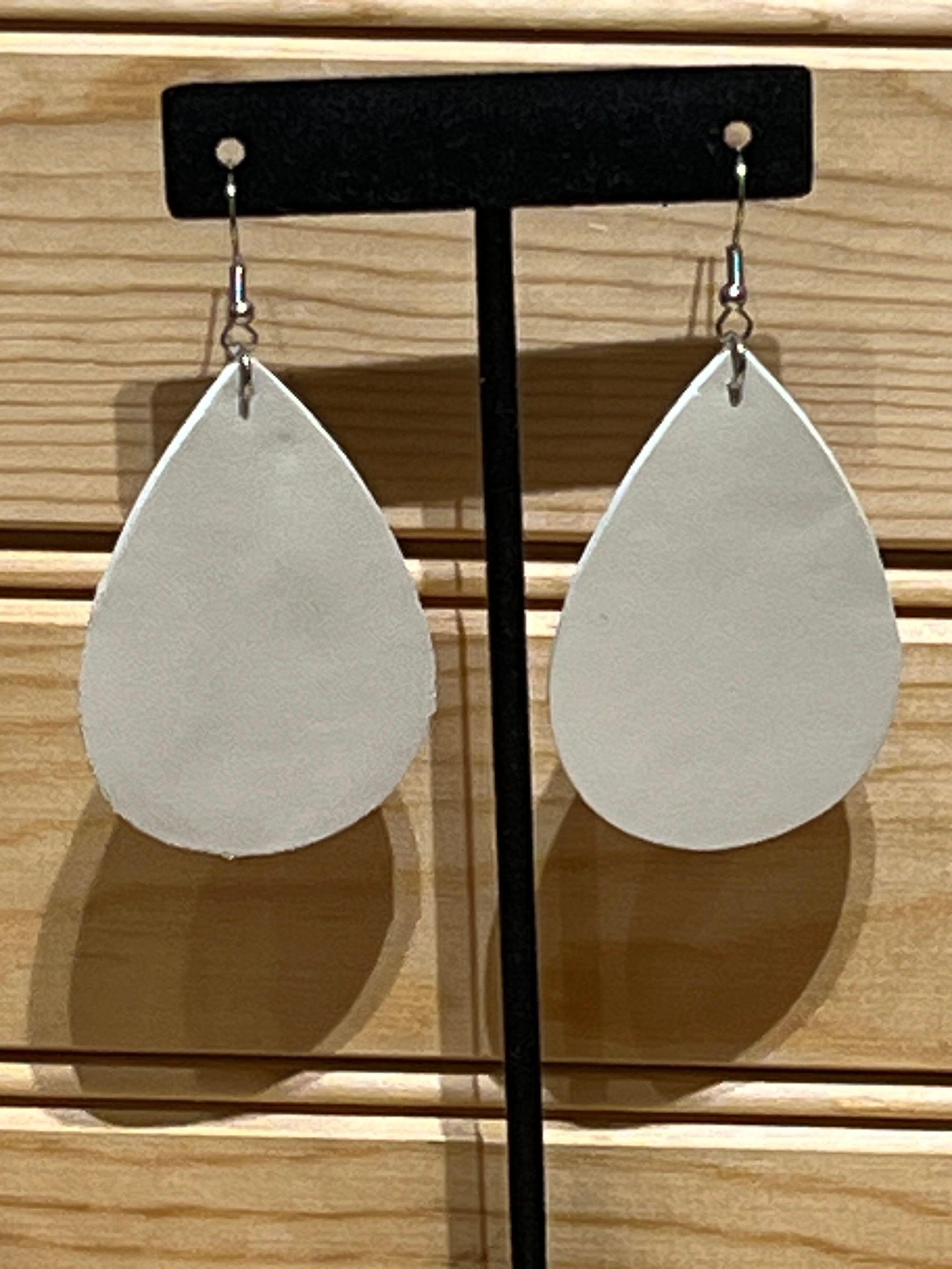 Vegan Leather Tear Drop Earring - Tan