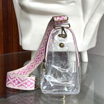 Clear Sling Bag - Pink / Mauve Strap