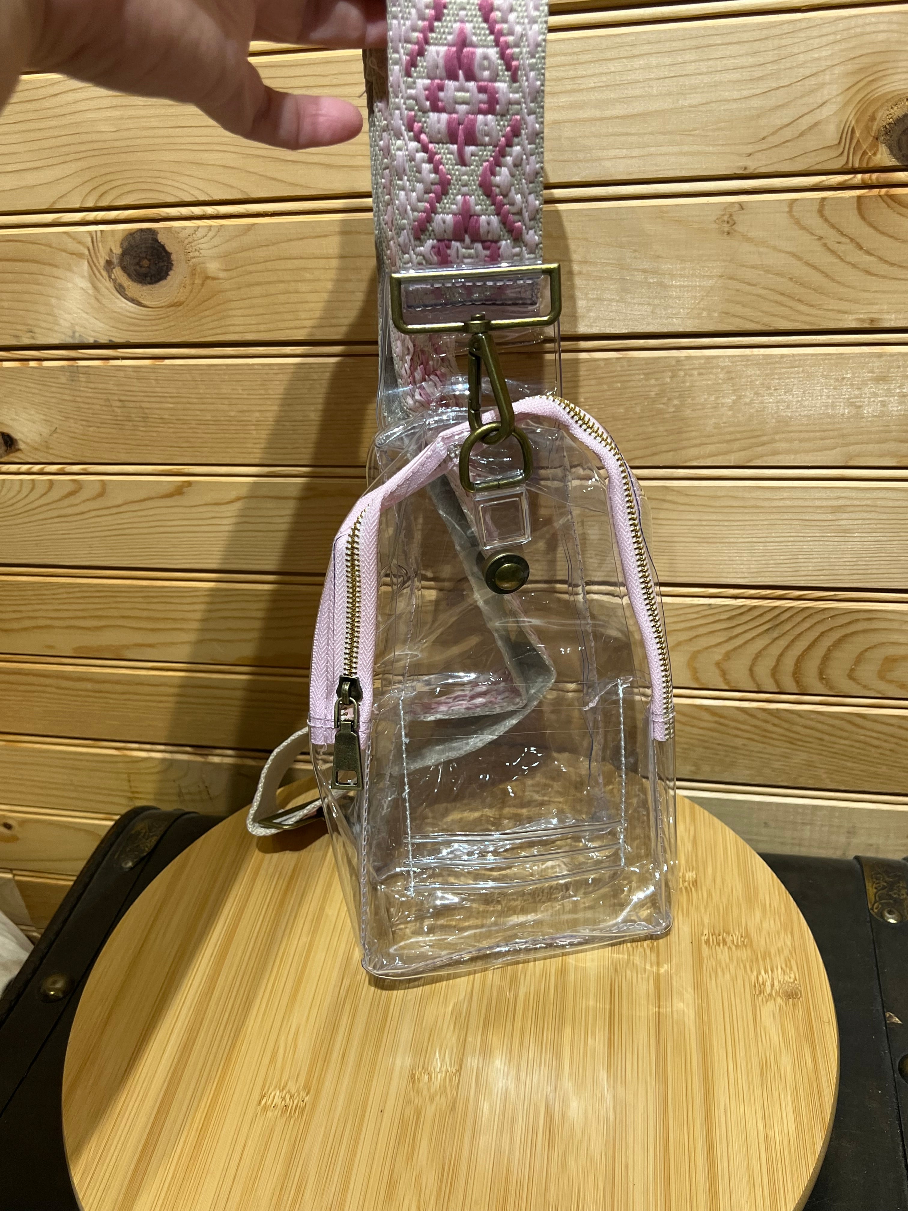 Clear Sling Bag - Pink / Mauve Strap