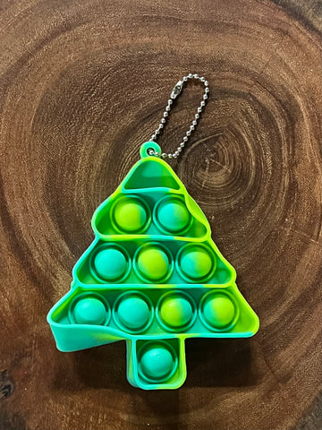 Pop Toy Keyring - Tree Two Tone Green