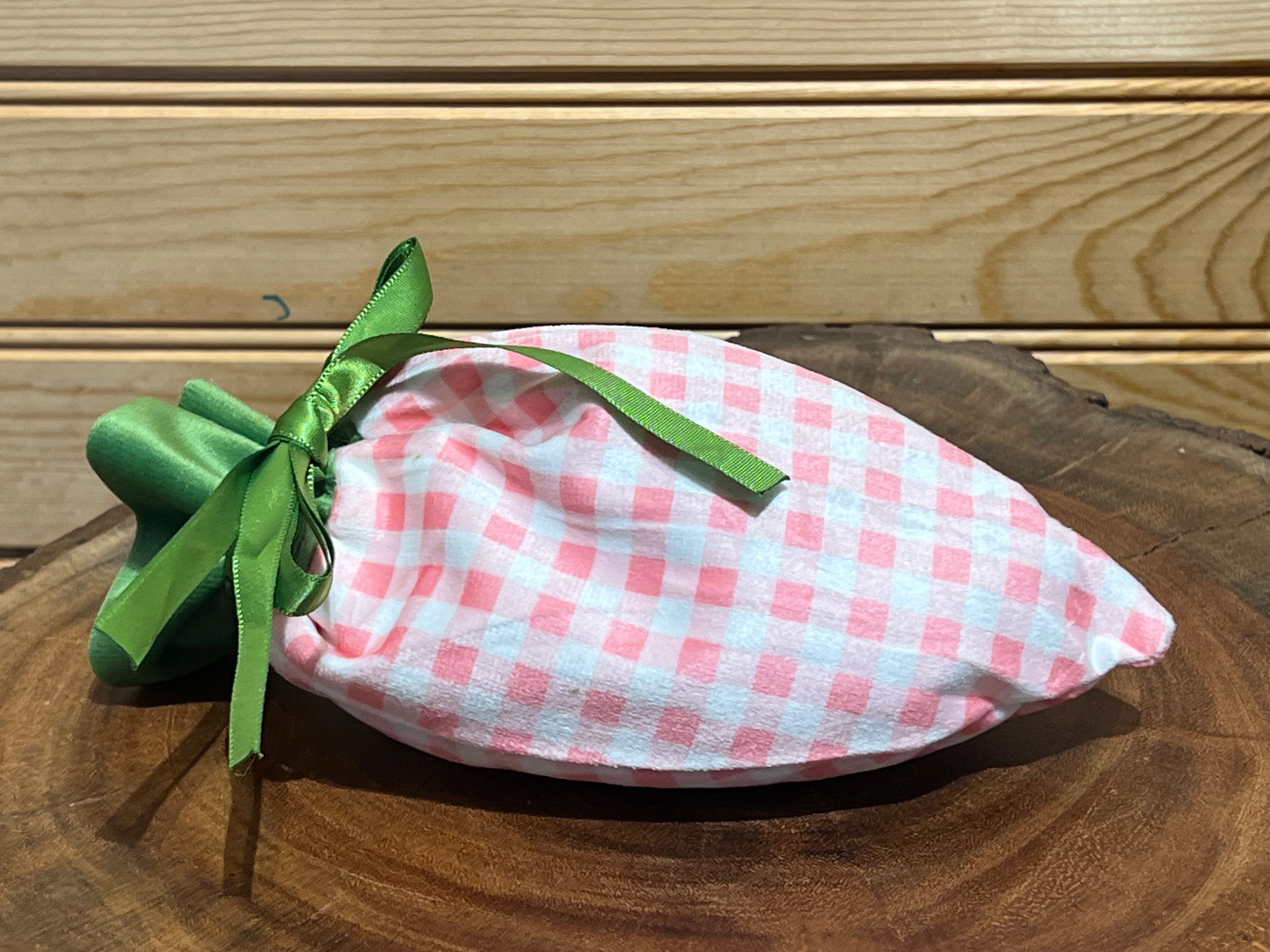 Velveteen Carrot Candy Bag - Pink Gingham