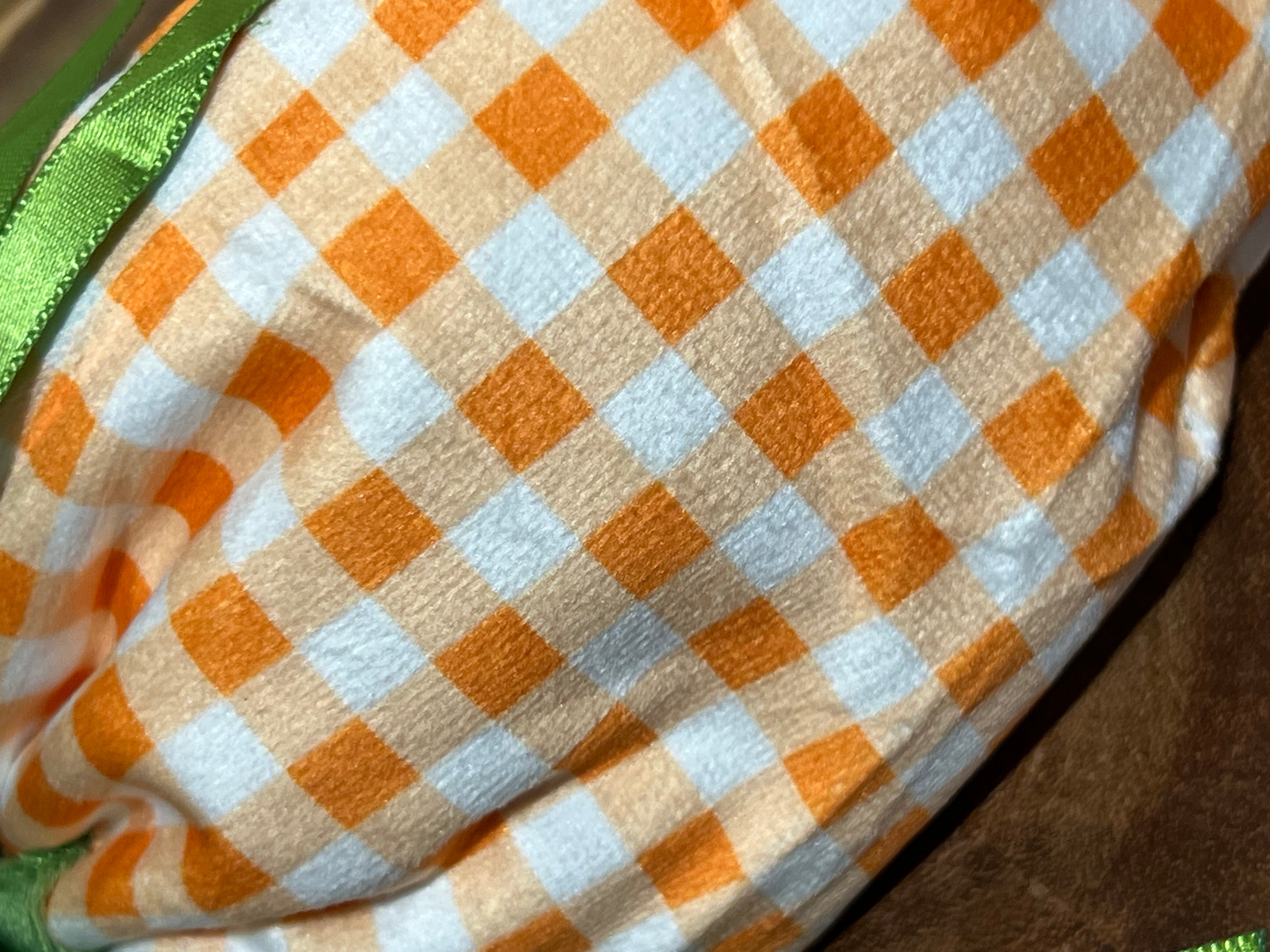 Velveteen Carrot Candy Bag - Orange Gingham