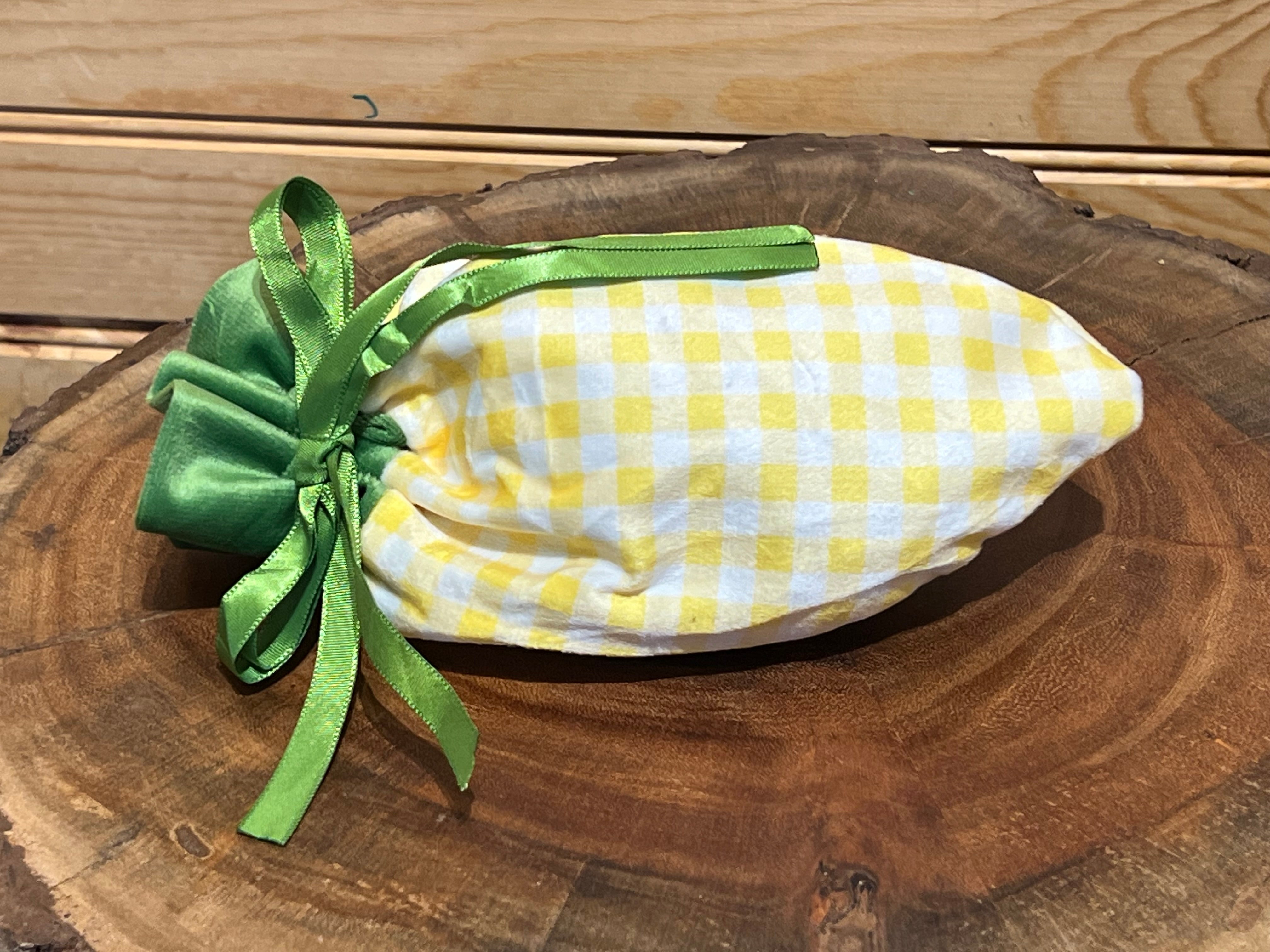 Velveteen Carrot Candy Bag - Yellow Gingham