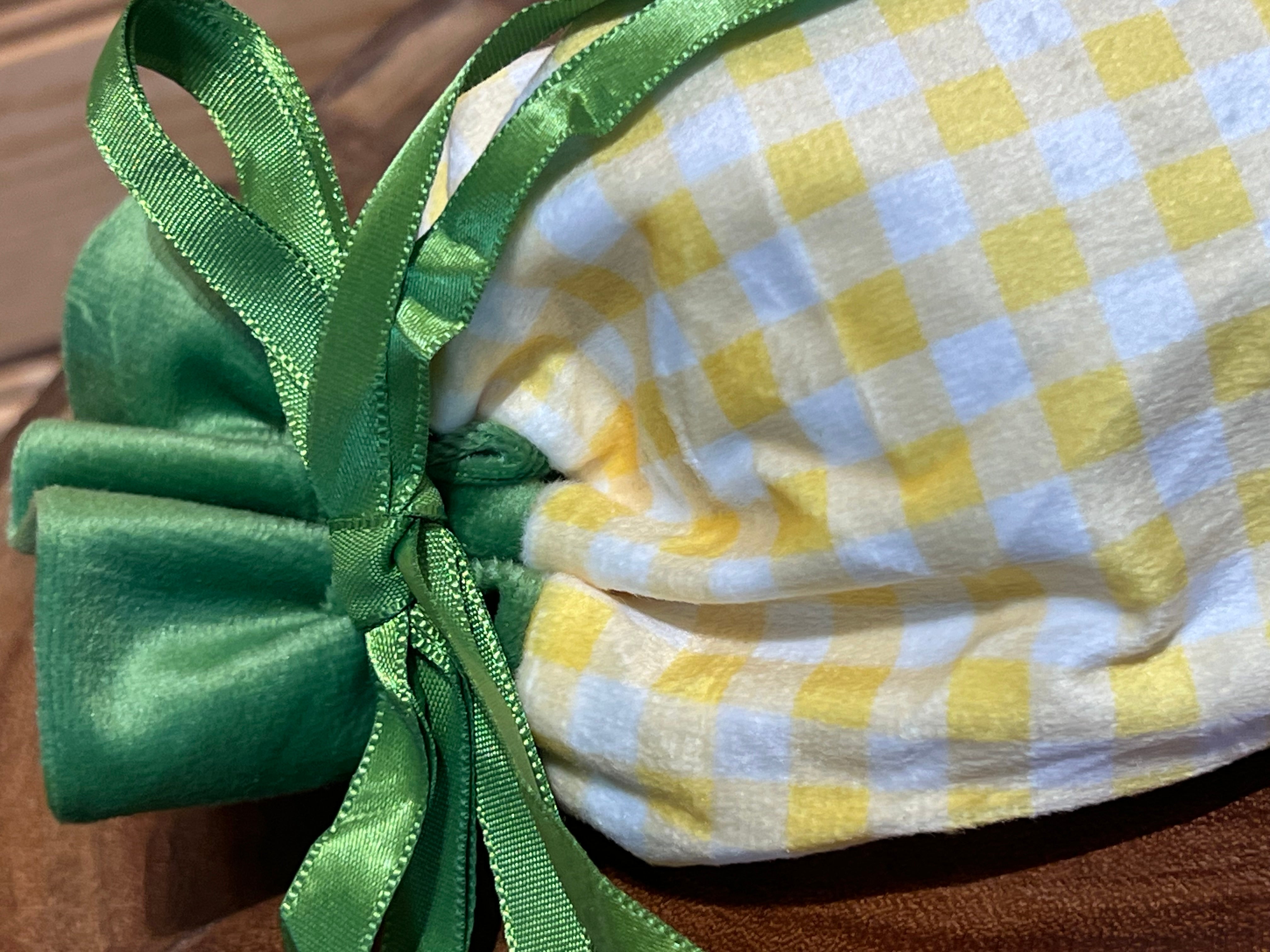 Velveteen Carrot Candy Bag - Yellow Gingham