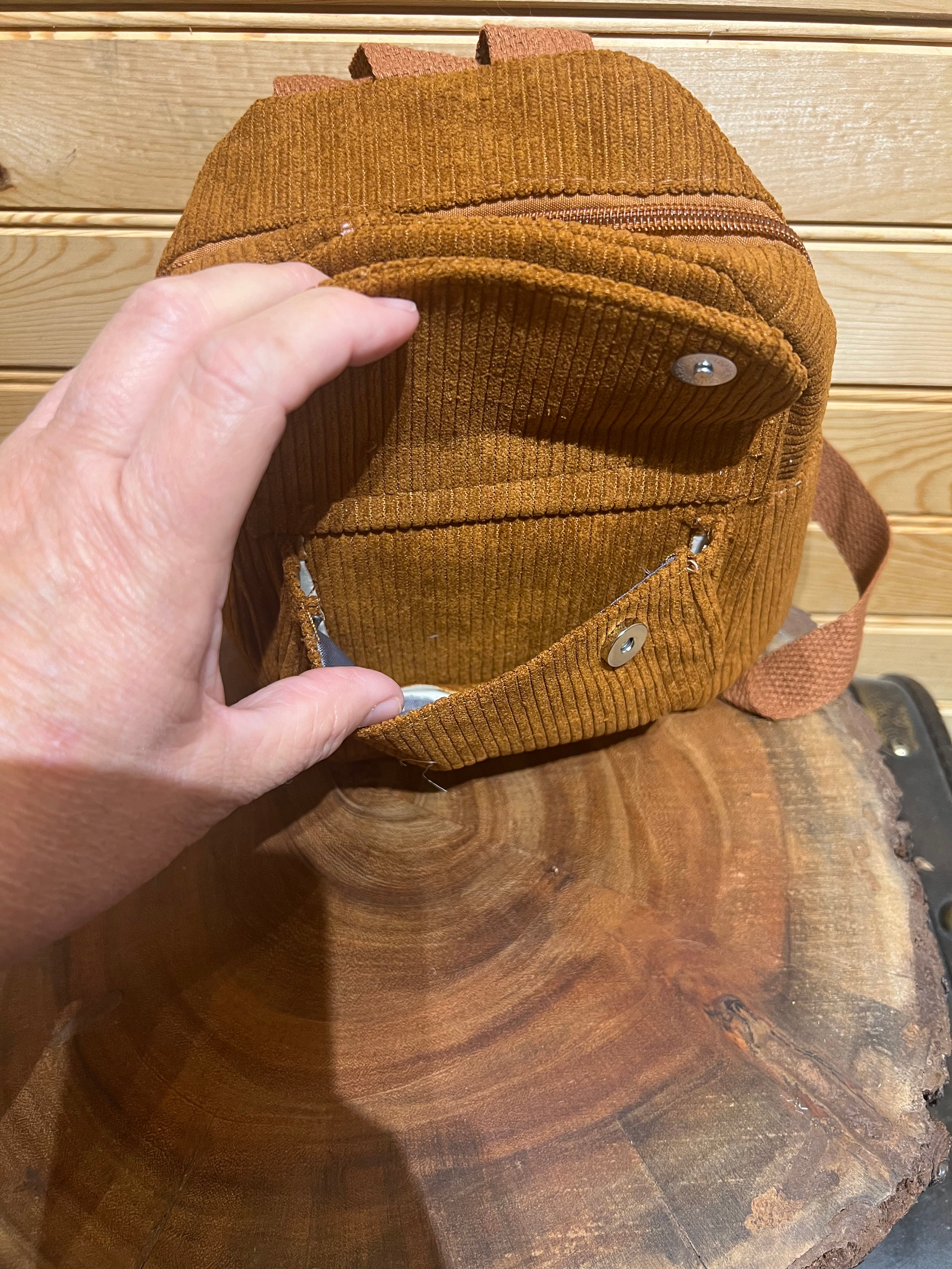 Small Corduroy Backpack - Cinnamon