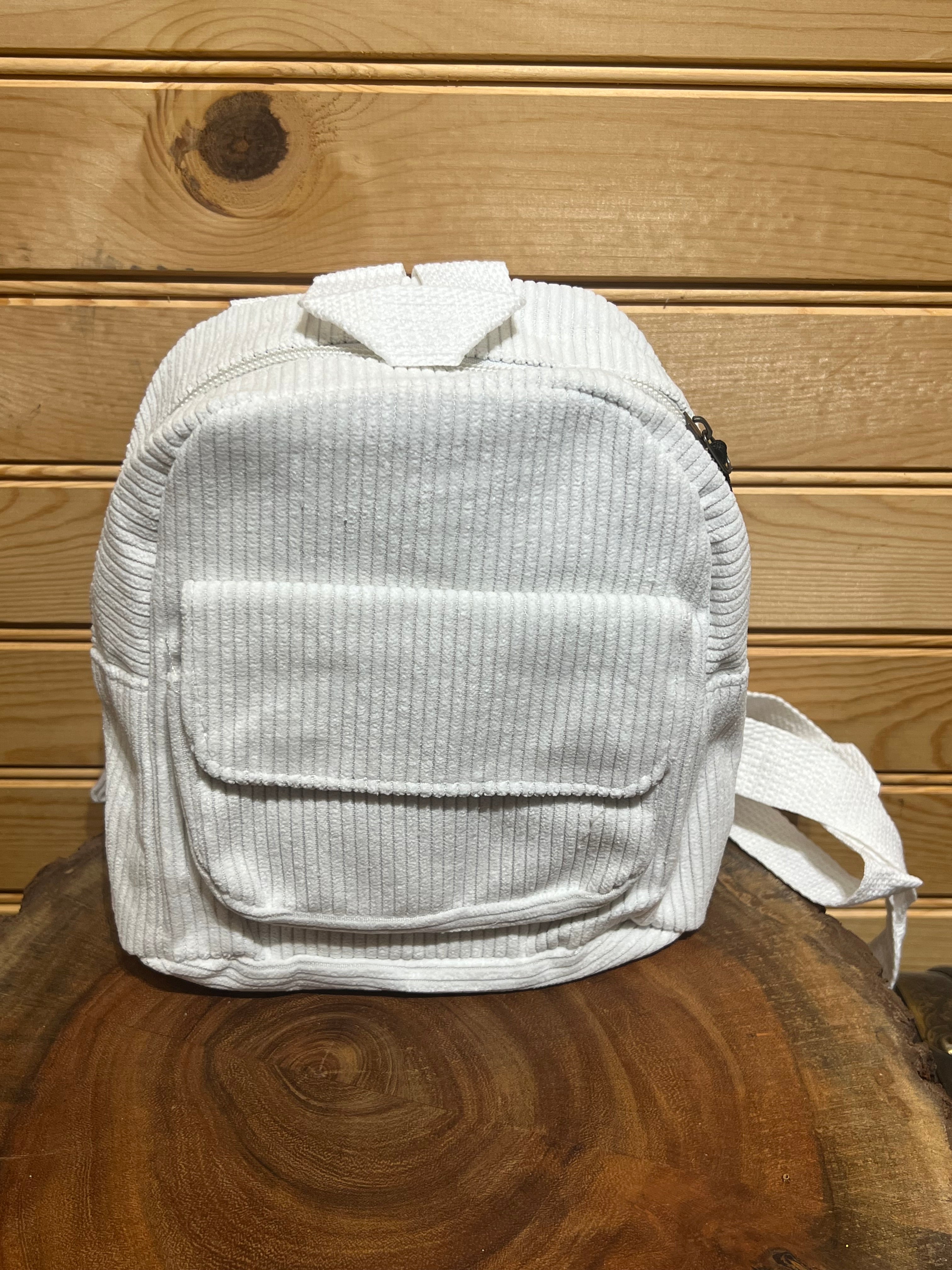 Small Corduroy Backpack - Off White