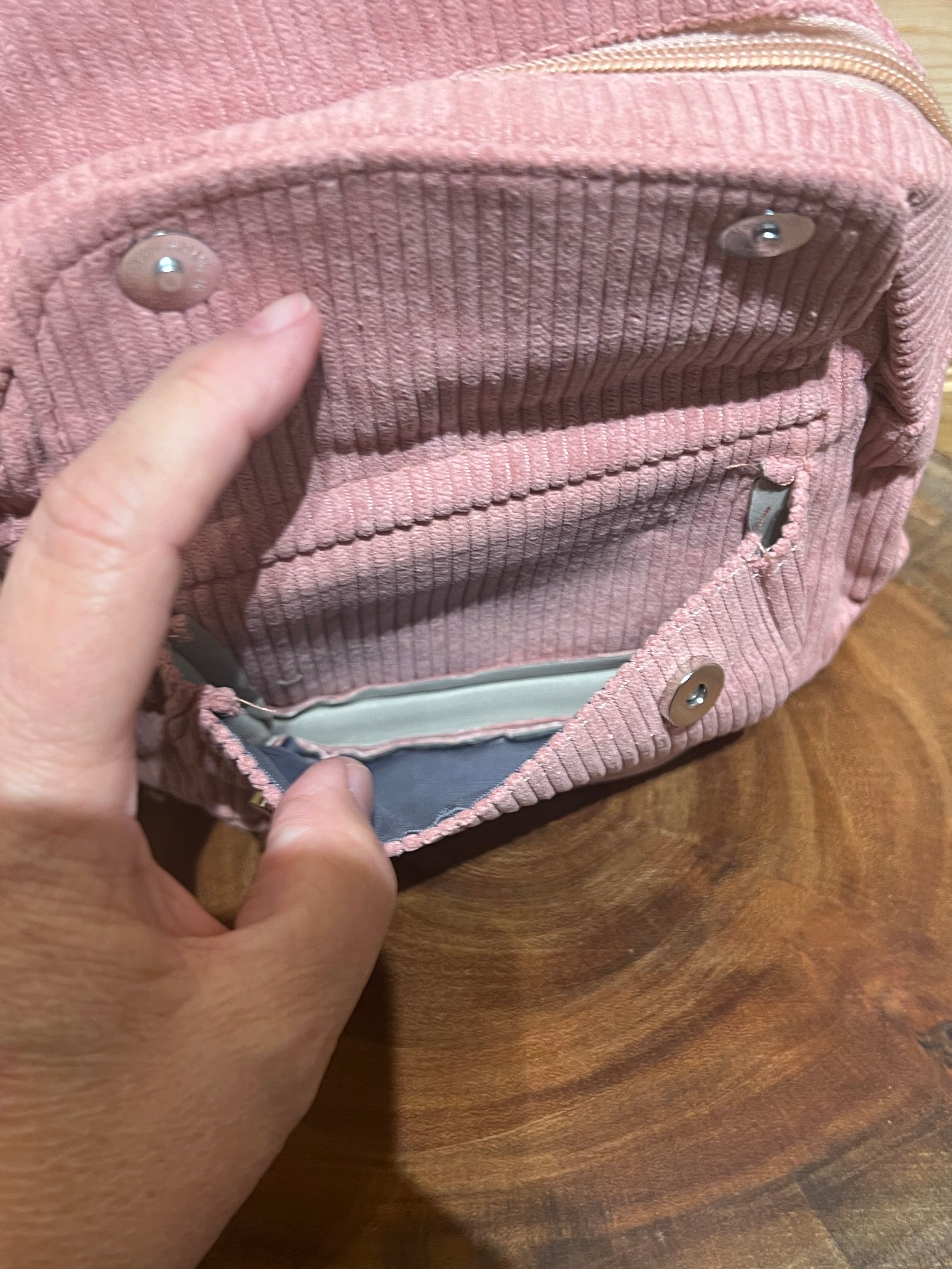 Small Corduroy Backpack - Dusty Rose