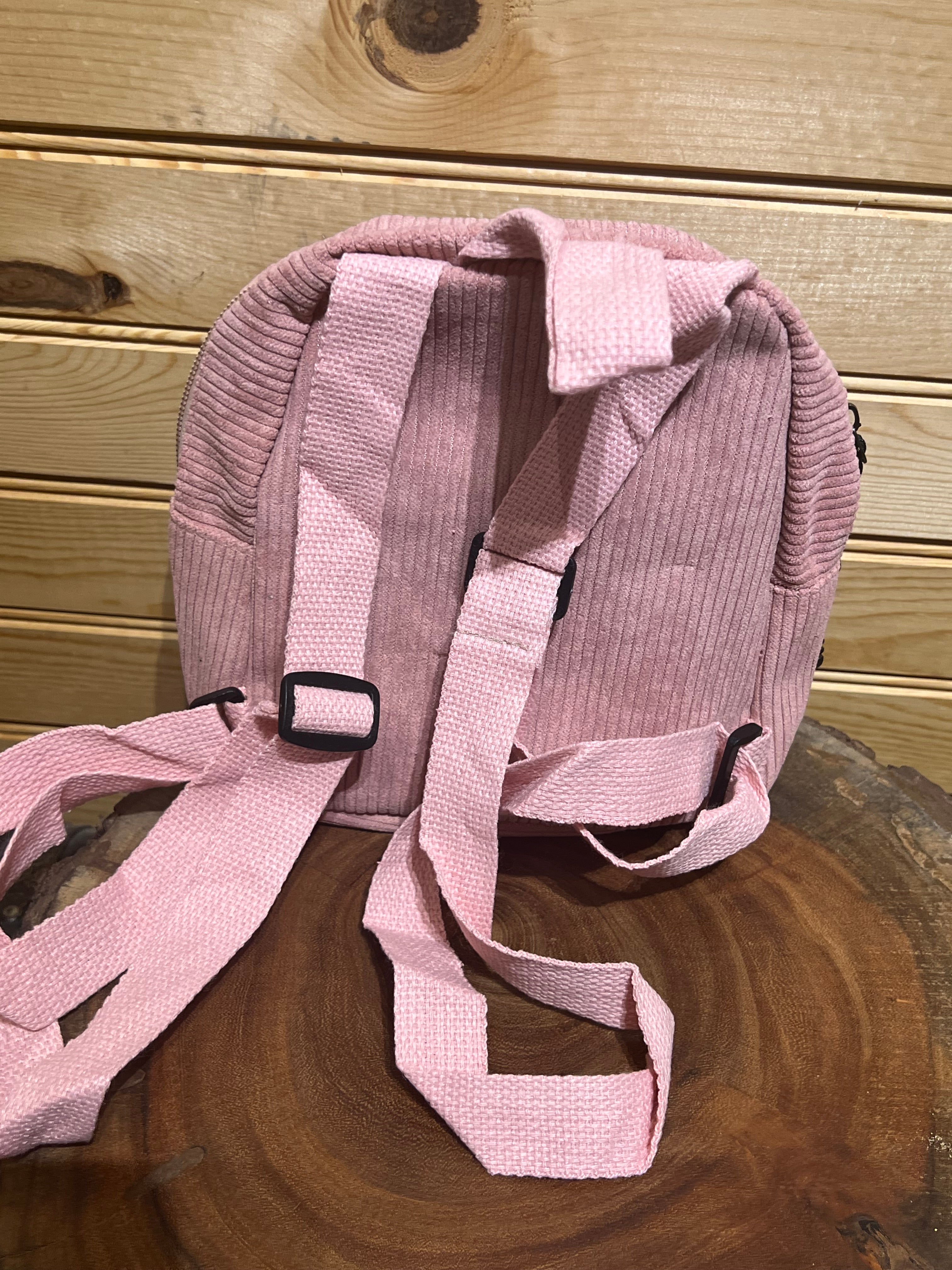 Small Corduroy Backpack - Dusty Rose