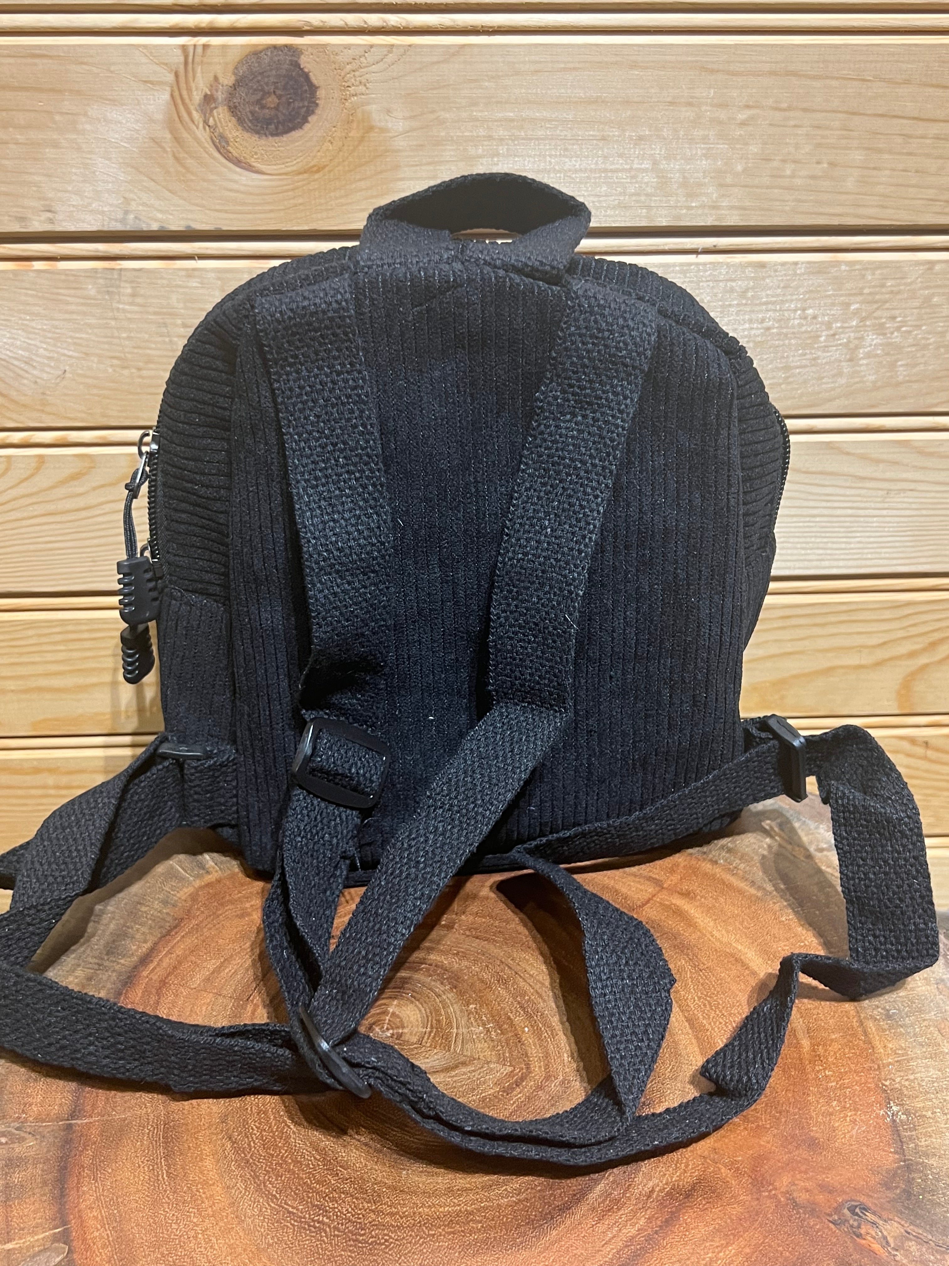 Small Corduroy Backpack - Black