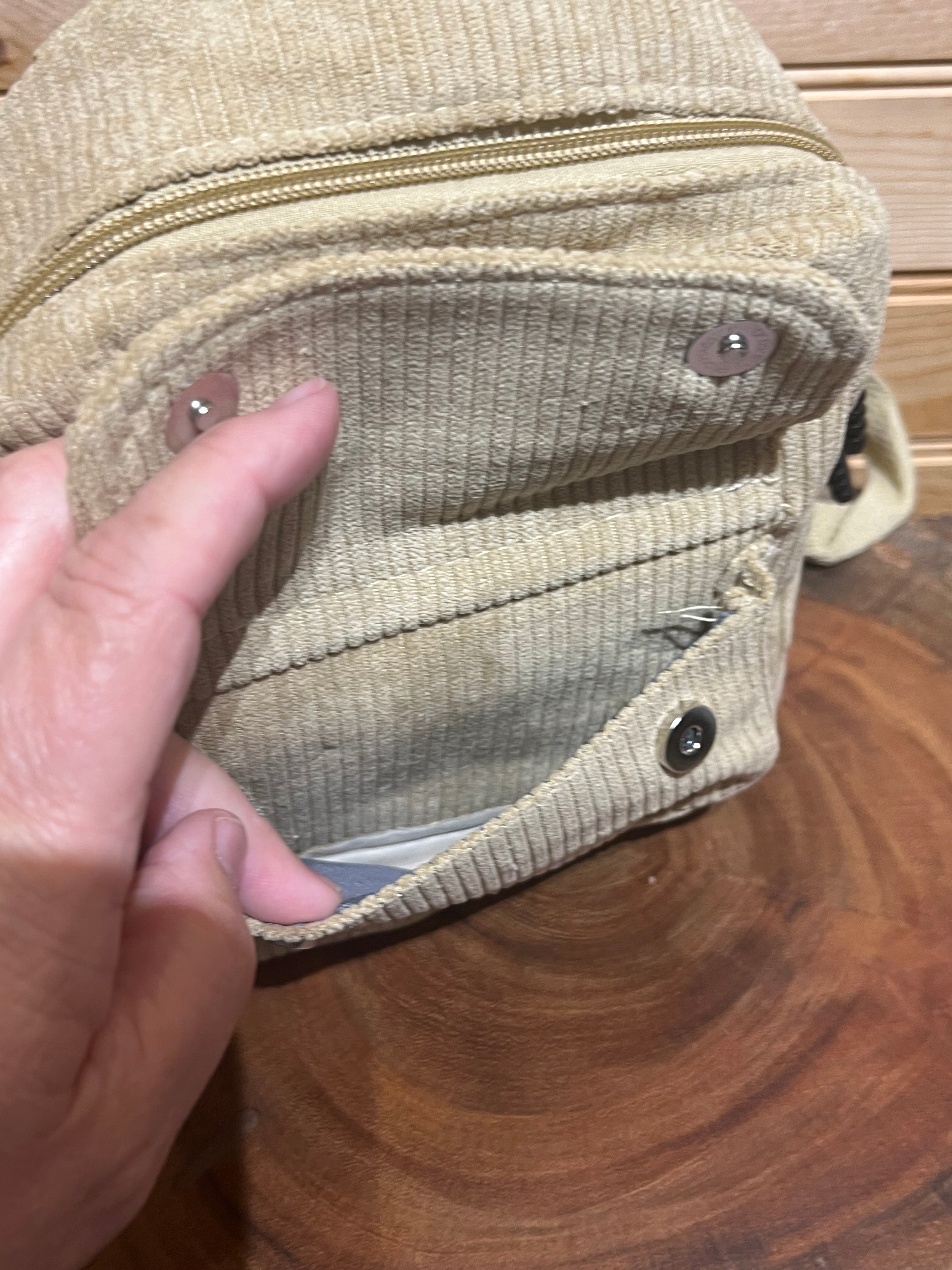 Small Corduroy Backpack - Khaki