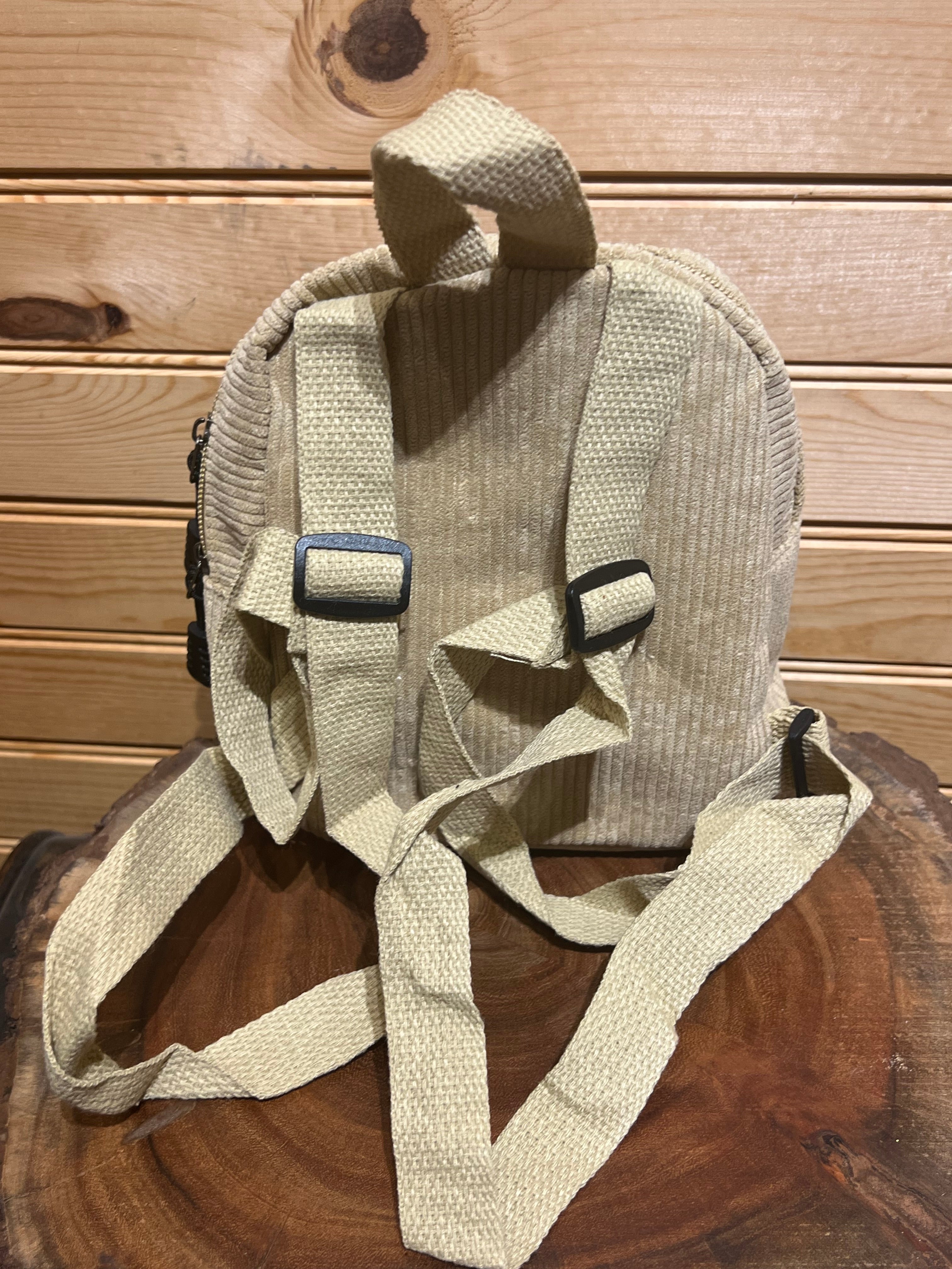 Small Corduroy Backpack - Khaki