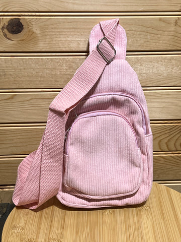 Corduroy Sling Bag #13 - Lt Pink