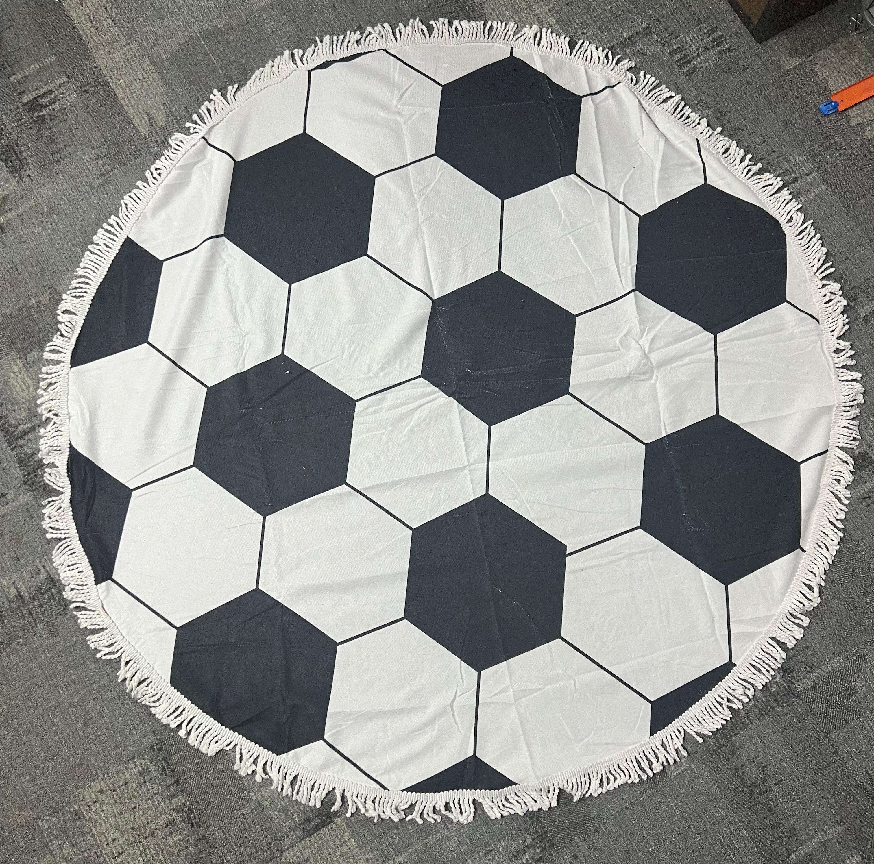 Round Beach Towel - Soccer