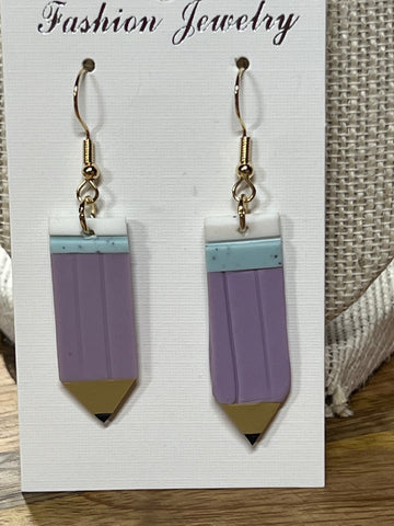Pencil Earring - Purple