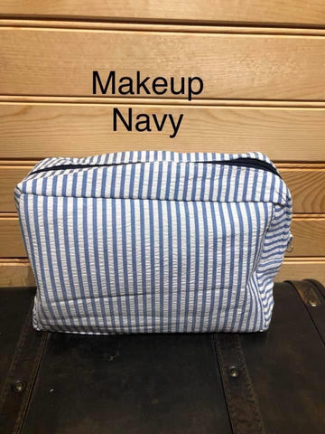 Original Seersucker Makeup Bag - Navy