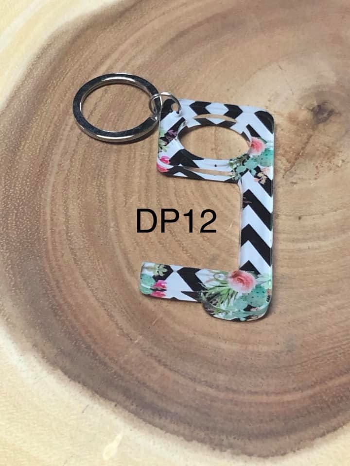 Acrylic Door Puller - DP12- Black/White Chevron / Sunflower