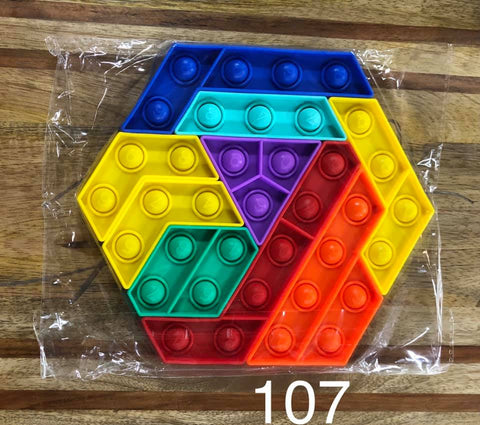Puzzle Pop Toy - Hexagon (at least what I call it.) Numbers on the pop bubbles