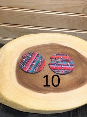 Neoprene Car Coaster - Serape / Bull Skull