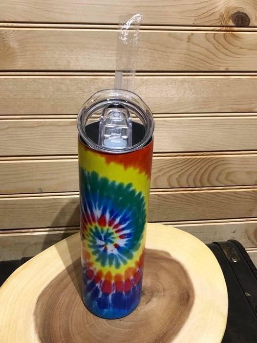 Tye Dye Skinny 20 oz Stainless Steel Tumbler with Straw