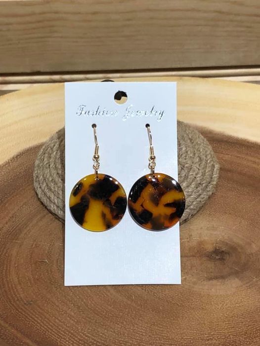Tortoise Color Acrylic Earring