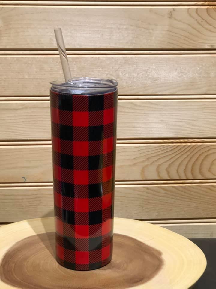 Red Buffalo Skinny 20 oz Stainless Steel Tumbler with Straw