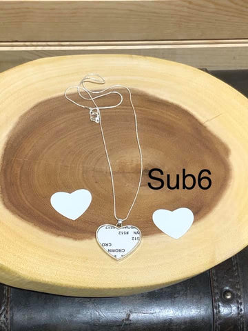 Sublimation Necklace - Heart