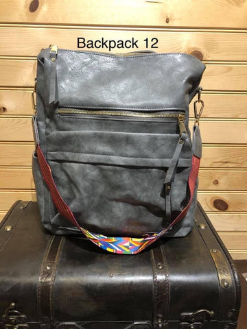 Bango Vegan Leather Backpack - Grey (12)