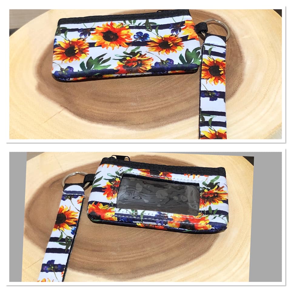 Wristlets (Neoprene) - Sunflower white with Black Stripe