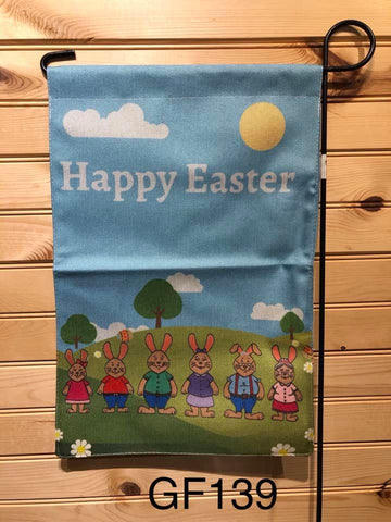 Garden Flag - GF139 - Happy Easter - Bunny Family