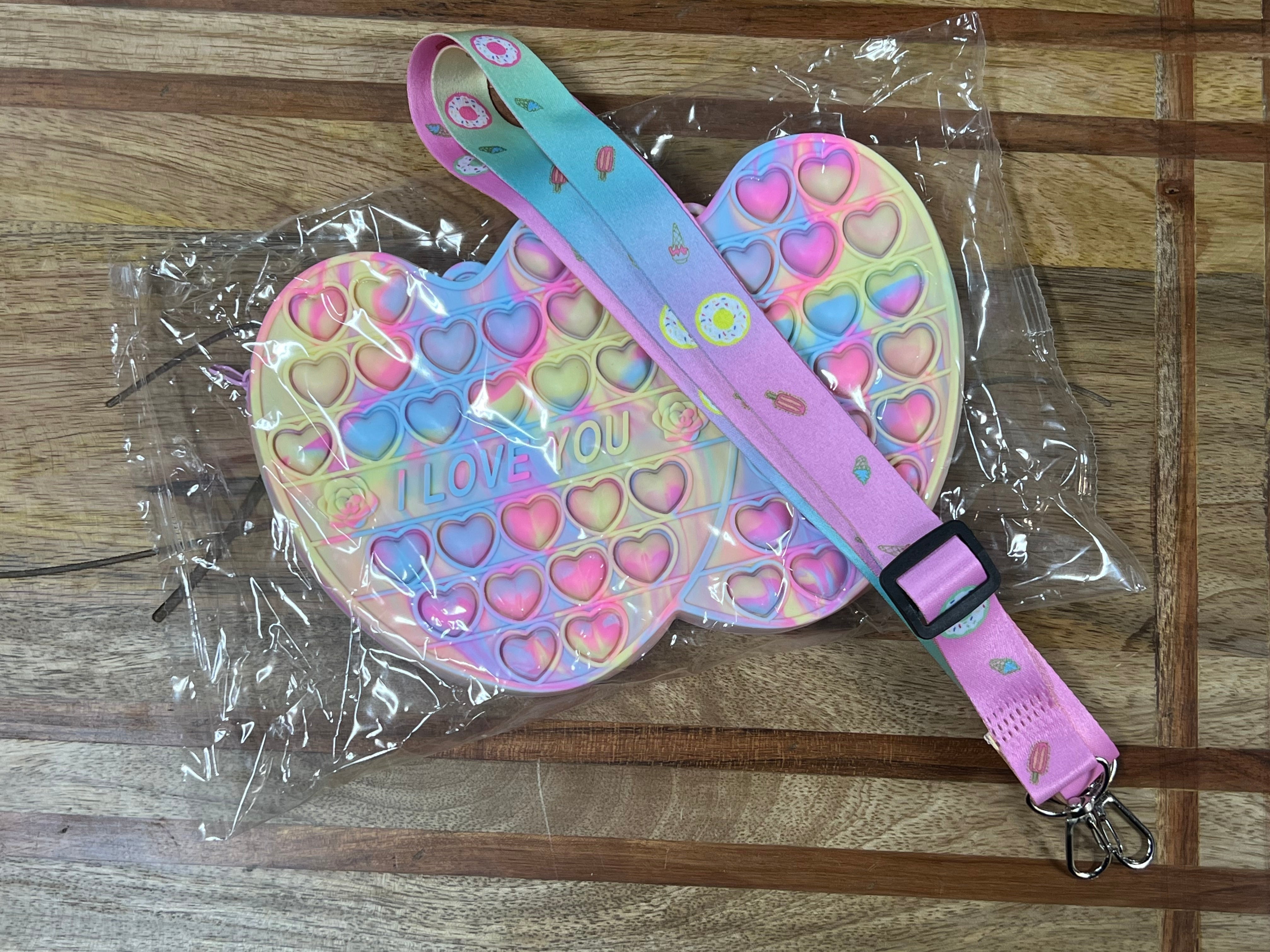 Pop Purse - Tie Dye Double Heart “I Love you”