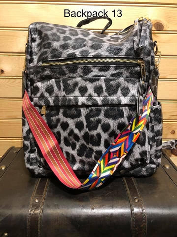 Bango Vegan Leather Backpack - Grey Leopard (13)