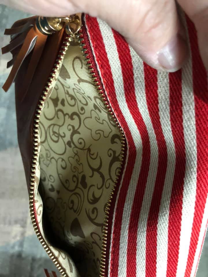 Stripe Cross Body Bag - Black Stripe with Black Vegan Leather