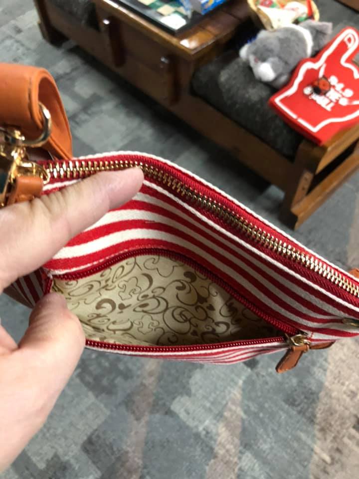 Stripe Cross Body Bag - Black Stripe with Black Vegan Leather