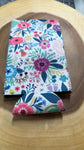 Tall Skinny Can Sleeve - Blue and Coral Floral