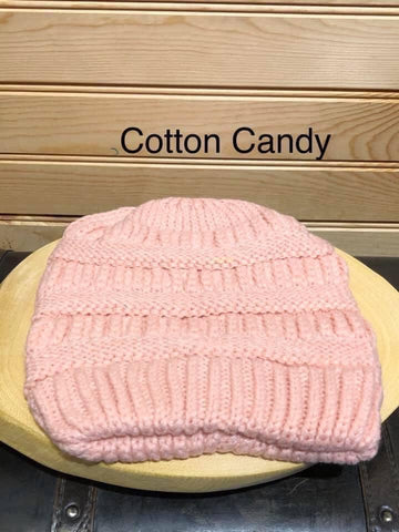 Adult Criss Cross Beanie - Cotton Candy