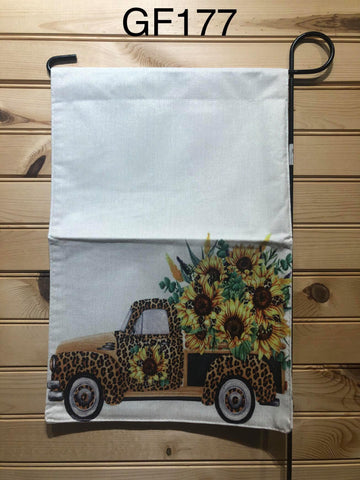 Garden Flag - GF177 - Leopard Truck with Sunflowers
