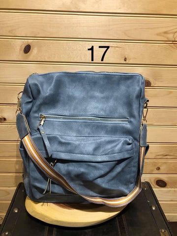 Bango Vegan Leather Backpack - Blue (17)
