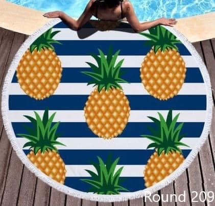 Round Beach Towel - 209 - Pineapple