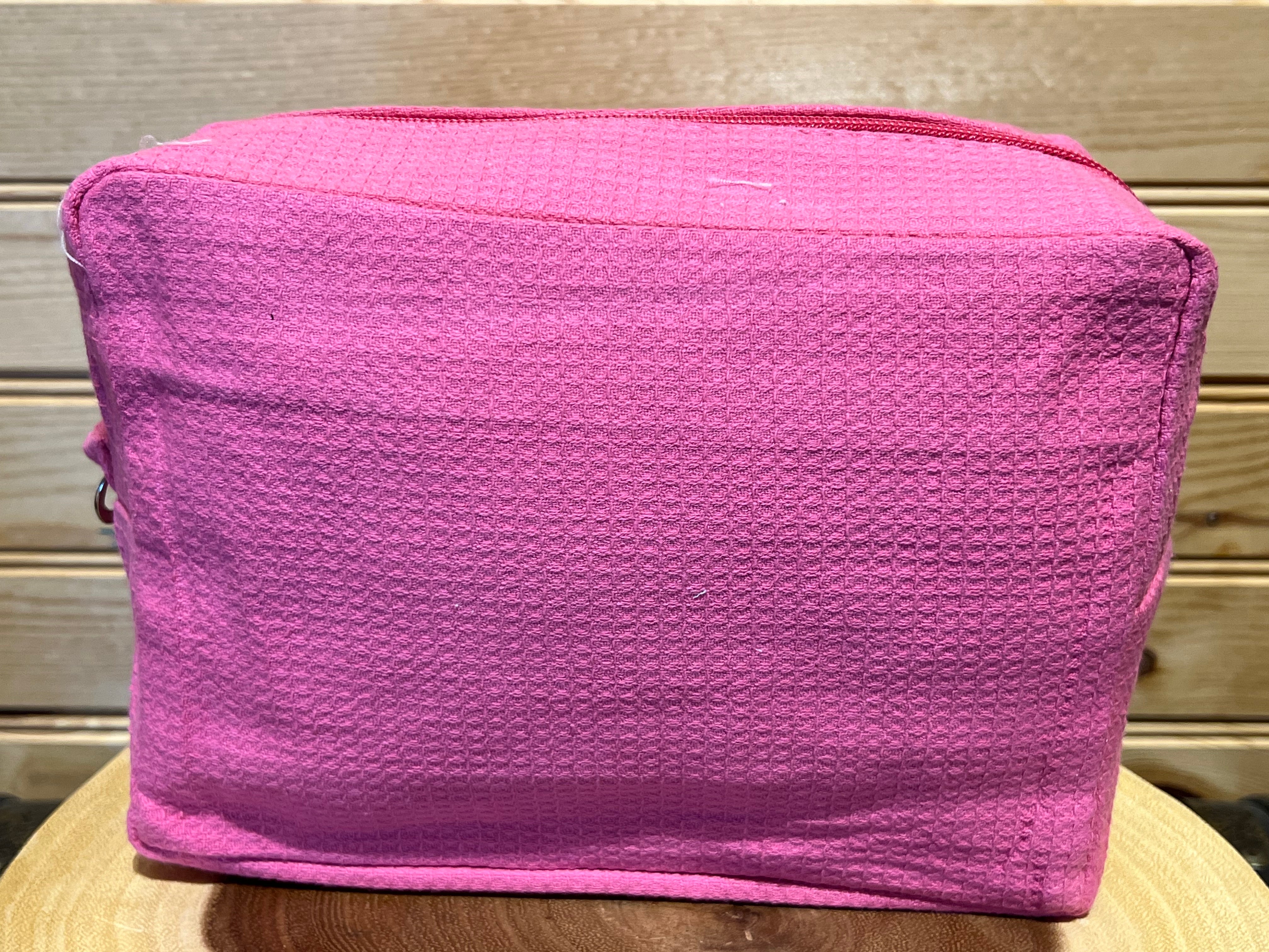 Waffle Makeup Bag - Hot Pink